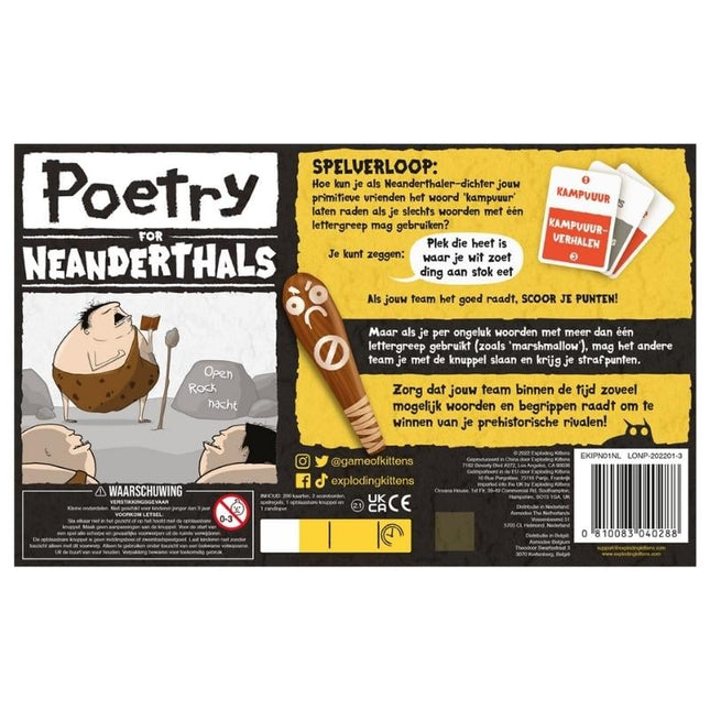 Poetry tor Neanderthals - Kaartspel (NL)